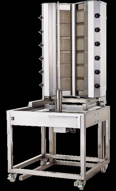 GAZLI DÖNER OCAĞI ARABALI / GAS DONER KEBAB GRILL WITH TROLLEY Üst Bölüm Upper Part Alt Bölüm Lower Part Model/ модель KLG 226-VA Dolapsız With Cart Isıtıcı / Burner 6+6 6+6 KLG226-VAD Dolaplı / With