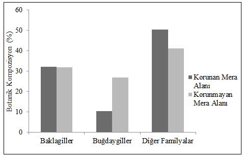 50 ZİRAAT, ORMAN VE SU ÜRÜNLERİNDE AKADEMİK ARAŞTIRMALAR 15 köy merasında yapılan bir çalışmaya göre toplam 128 adet bitki taksonu teşhis edilmiştir.