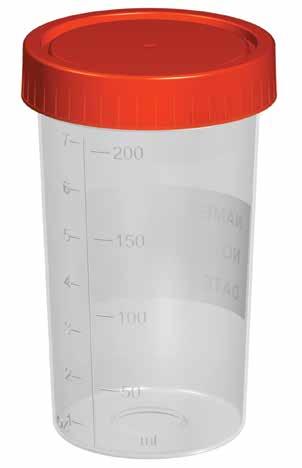 POLYPROPYLENE SAMPLE CONTAINER / STERILE / 200 ML
