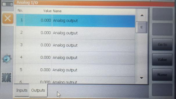 ERPE-METEG No Y 3-7 Analog I/O Görüntüleme Endüstriyel Robotun Analog Input/Output görüntülenmesi için aşağıdaki adımlar sırayla uygulanmalıdır. Adım 1.