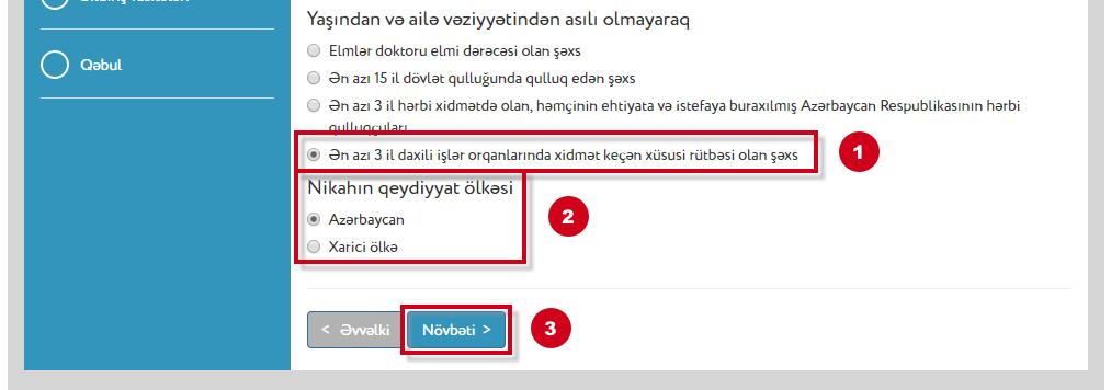 Respublikasının hərbi qulluqçuları kateqoriyasına uyğun gəlirsə, həmin kateqoriyanı, evli olduğu halda - nikahın qeydiyyat ölkəsini, sonra isə ehtiyata və ya istefaya buraxılmış