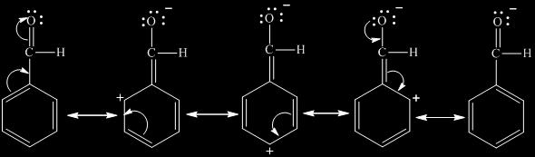 -CHO M etki Mezomerik olarak π elektronlarını çeken sübstitüentlerin mezomerik etkileri (-)