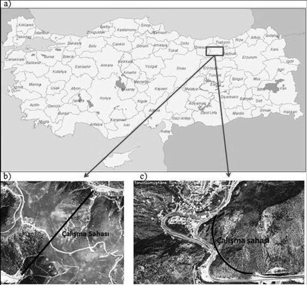 Çalışma sahası Türkiye nin kuzeydoğusunda yer alan (Şekil 2a) Zigana Dağı nı karayolu ile geçmek için 1977 yılında trafiğe