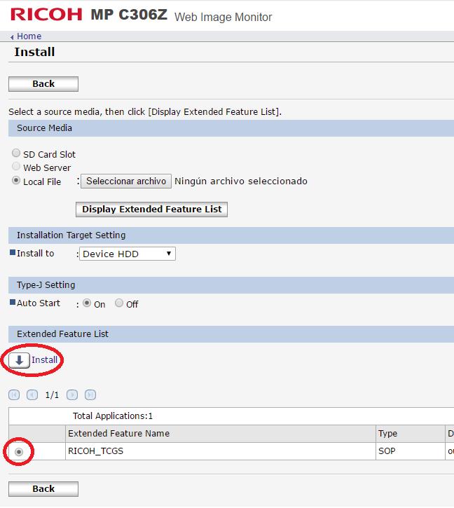 Genişletilmiş Özellik Listesini Görüntüle öğesine basın ve ZIP dosyasını seçin 3. 5. Yükleme ekranı görüntülenince yükleme hedef konumu seçilmelidir. Bu yüklemede hedef konum, aygıt HDD'sidir.