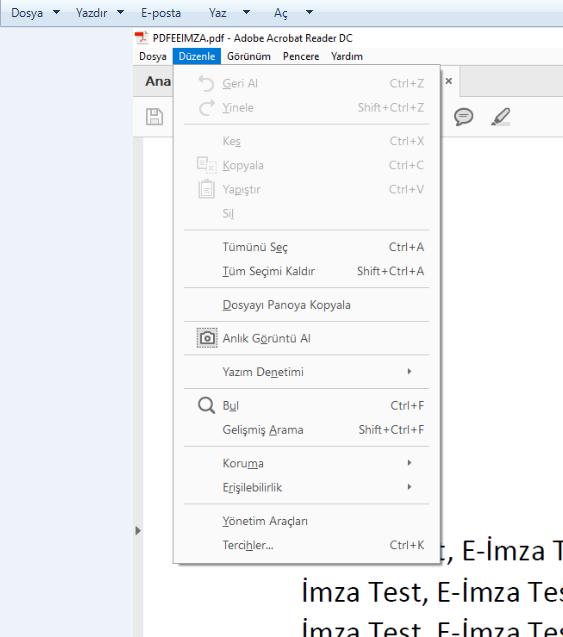 PDF Dosyalara E-İmza Nasıl atılır? PDF yazılımı üzerinden E-İmza yapılabilmesi için ilk önce mevcut E-İmzanızın PDF Programına (Adobe Acrobat Reader DC) tanımlanması gerekir.