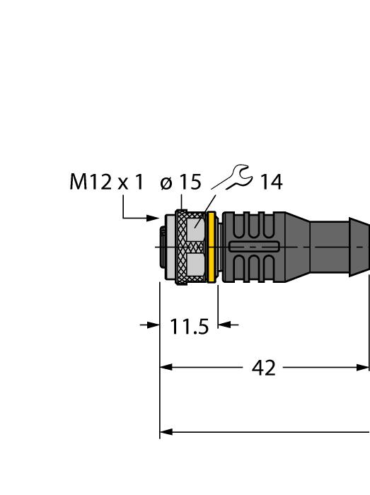 5T-2/TEL 6625016 Bağlantı kablosu, dişi M12, düz, 5 pimli, kablo uzunluğu: 2 m, kılıf