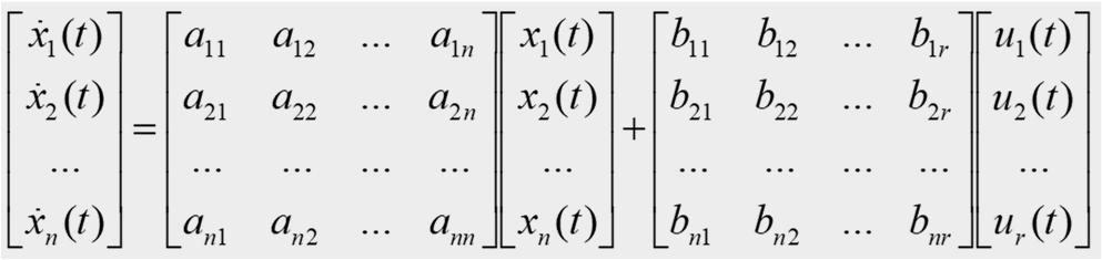 The state equations of a system are obtained from its differential equations or transfer function. Various methods are applied to solve the state equations.