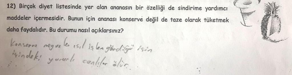 Şekil 4.79: Bilimsel açıdan kabul edilemez kategorisine örnek öğrenci cevabı (Ö6).