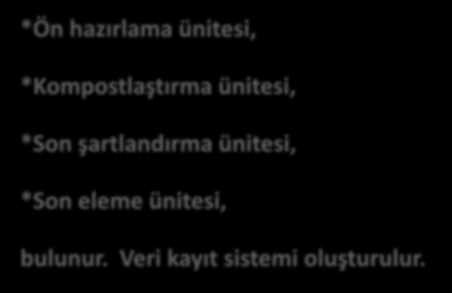 Hayvansal atık kullanılması durumunda, kompostlaştırma ünitesinde 70 ºC sıcaklığın en az 1 saat süreyle sağlanması ve