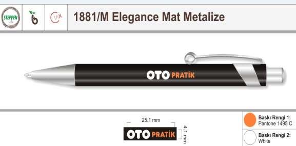 OTOPRATİK TÜKENMEZ KALEM MALZEME KODU : 200821 Basma Mekanizmalı 1881 / M Elegance Mat Metalize kalem Kalem alt ve üst gövde metalize, Plastik parçaların tümü 1-3 yıl arasında doğada