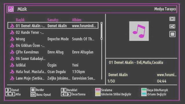 Döndür (Yukarı/Aşağı tuşları): Yukarı/aşağı tuşları ile görüntüyü döndürür. Geri Dön (Çıkış): Dosya listesine geri döner. BİLGİ: Yardım ekranını gösterir. 3D: 3D Ayarlarını görüntülemek için basınız.