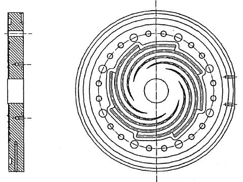 Şekil 3.2 :Radyal spiral kalıp [4] Ekstrüzyon prosesine bakıldığında, spiral kısmında kanal derinliği giderek azalır ve iç hadde ile dış hadde arasındaki boşluk genellikle artar.