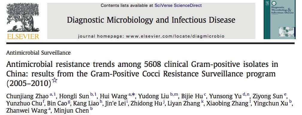 Gram (+) bakterilerde direnç 12 farklı hastaneden 2005 2010 yılları arasında