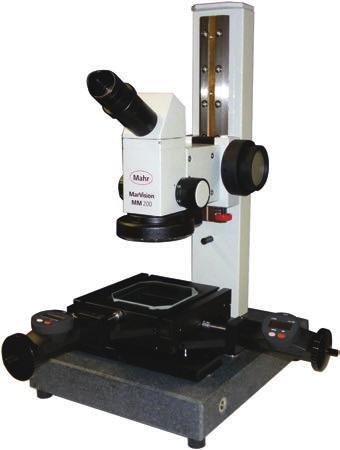 + 15-9 Atölye Ölçüm Mikroskobu MarVision MM 200 Uygulamalar Uzaklık ve açıları Ölçümk için (200 w göz merceği başlığıyla): Örneğin, delikli ve esnek parçalar, plastik bileşenler ve ayrıca elektronik