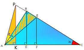 CAPD dikdörtgeni çizildiğinde; ABE ABP çizildiğinde; PK AC alınırsa, m(pak)=m(aeb)=m(apb) ve m(akp)=m(abe)=90 o olduğundan AKP AEB (AKA) bulunur.