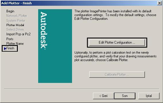 Plotter Name kısmında ImagePrinter adı verildi.