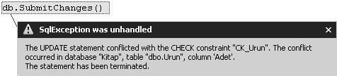 SQL ve XML için LINQ Kullanımı 807 Console.WriteLine("--Müşterinin sipariş verdiği tarihler--"); foreach (var s in sonuc) Console.WriteLine(s.Tarih.Value.