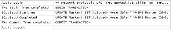 ADO.NET Bağlantılı Sınıfları 517 SqlConnection ocnn = new SqlConnection(CnnStr); string Qry = "UPDATE Musteri SET AdSoyad='Ayşe Güler' WHERE MusteriId=3;"; SqlCommand ocmd = new SqlCommand(Qry,