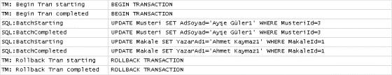 518 C# Programlama Dili Örneğimizi biraz daha geliştirip aynı transaction bünyesinde çalışacak iki Command nesnesi kullanalım.