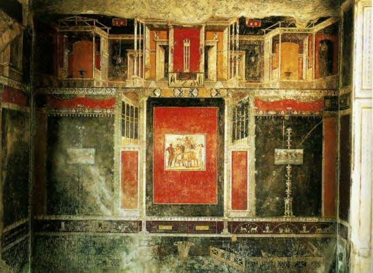 Pompeii, Marcus Lucretius Fronto nun Evi (V, 4,11), tablinum un sağ duvarındaki fresko,