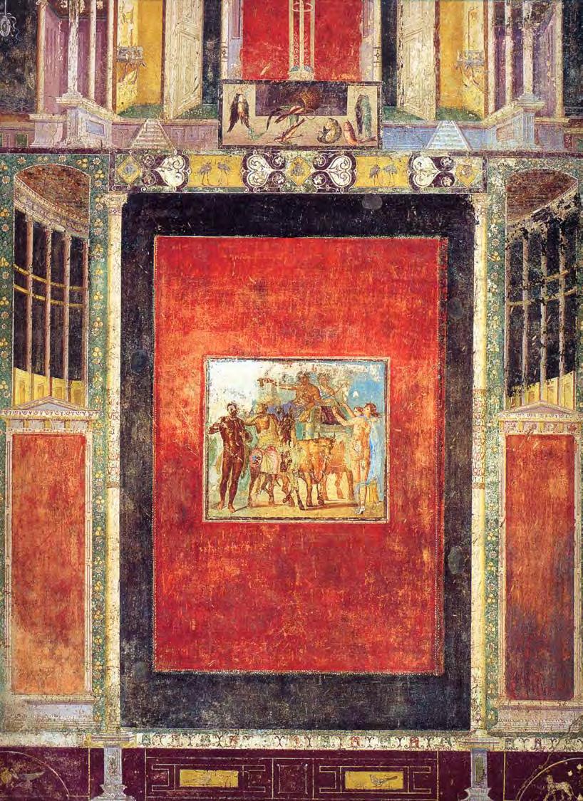 Pompeii, Marcus Lucretius Fronto nun Evi, tablinum un sağ duvarındaki fresko.