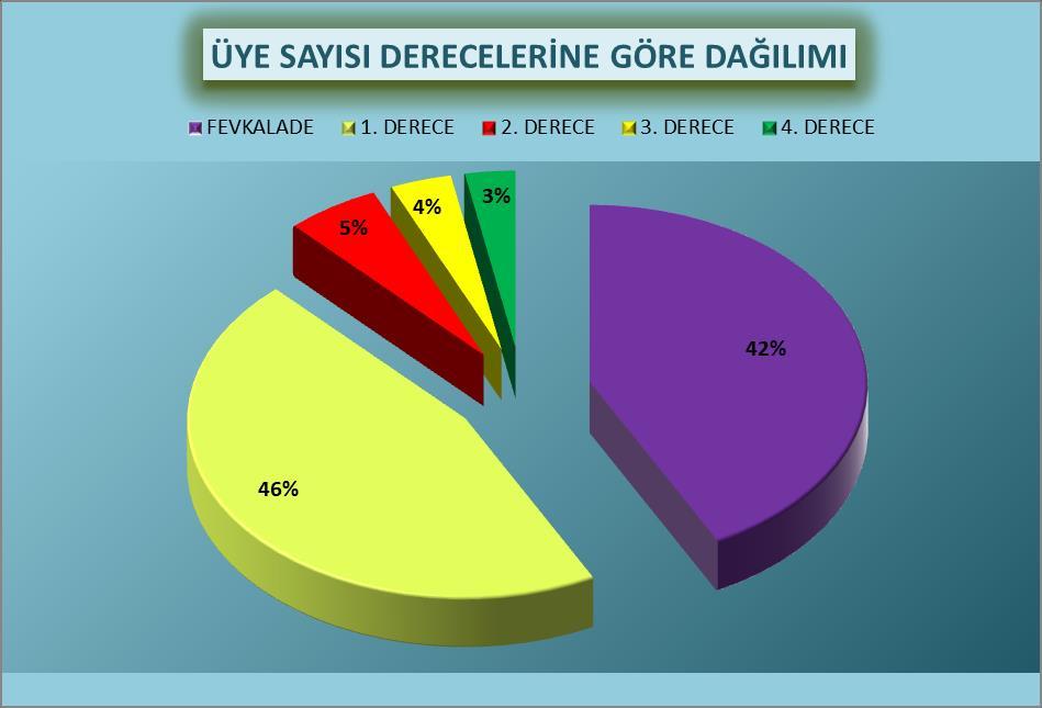 ÜYE DERECELERİNE GÖRE ÜYE SAYISI VE DAĞILIMLARI ÜYE DERECE SAYISI