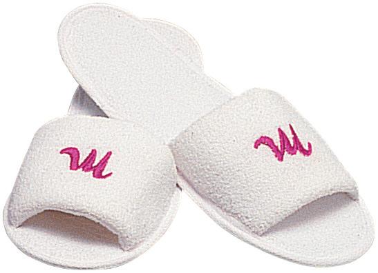 TERLİKLER SLIPPERS Standart Havlu Terlik / Açık Burun Standard Terry Towel / Open Toe Serigrafi logo baskılı yada nakışlı logolu