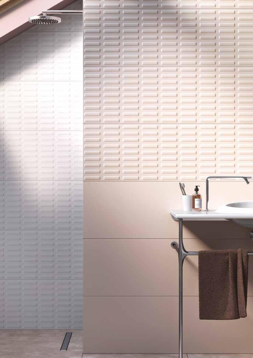 Yer Karoları / Floor Tiles: K9462607R 60x60 cm Studio-Plate Beton Gri / Cement Blush Duvar Karoları / Wall Tiles: K946667R 33x100 cm Studio-Tab Beyaz /