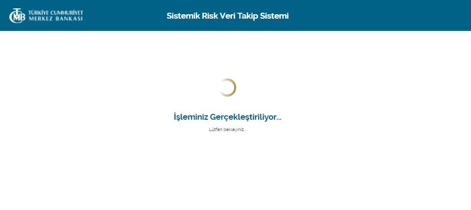 Bu şifreler aynı ise Sistemik Risk Veri Takip Sistemi İşlem ekranlarına giriş yapılır.