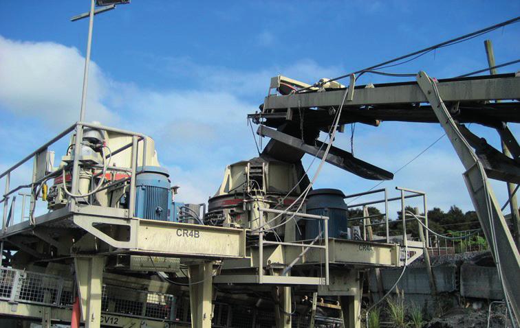 TESİS ÇALIŞMALARI Metso Minerals in Yeni Zelanda Matamata da Whitehall Agrega tesisinde kurulu, endüstriyel ölçekteki Barmacâ B615 ve B715 serisi dik milli kırıcılar kullanılarak testler yapılmıştır.