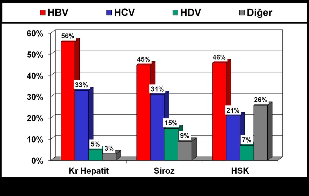 Kronik Hepatit, Siroz ve HSK Etiyolojisinde HBV ve HCV İnfeksiyonu İTF Verileri