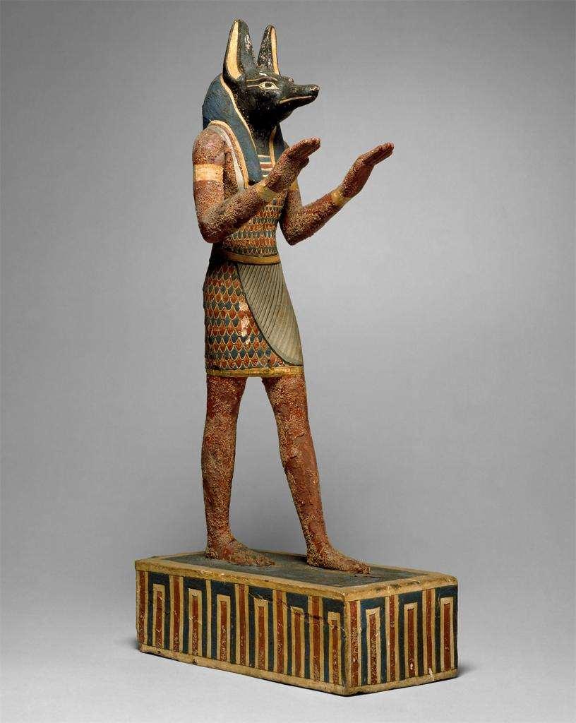 Tanrı Anubis Heykeli, MÖ 332-330, ahşap, boya,