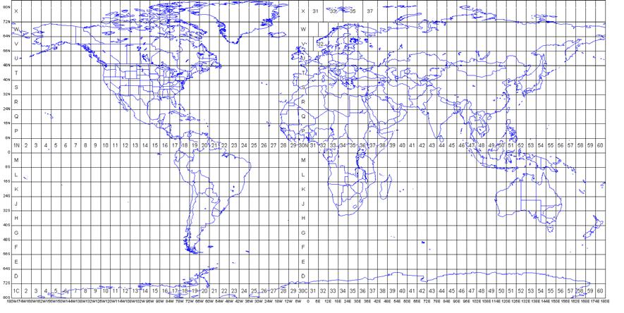 UTM (Universal Transverse Mercator) Deformasyonları kontrol altında tutmak amacıyla yeryüzü 6 lik boylam farkları ile 60 dilime ayrılır.