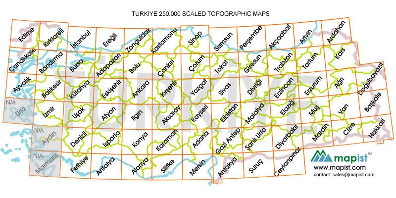 Haritaların İsimlendirilmesi Harita yapımında 1/1.000.000, 1/500.000 ve 1/250.
