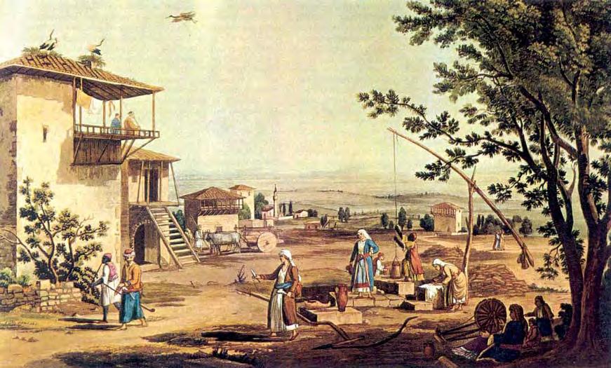 OSMANSKO CARSTVO Sl. 46. Žene peru rublje (Larisa, početak 19. stoljeća) IV-8. Ceste i pošta u Albaniji za vrijeme osmanske vlasti (oko 1800.