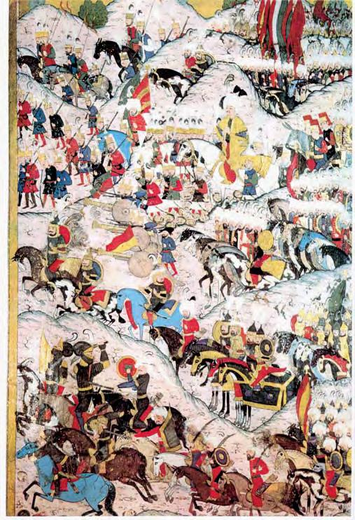 OSMANSKO CARSTVO Sl. 2. Osmanska vojska pobjeđuje kraj Mohača (1526.) Osmanska minijatura (oko 1588.) Žužemberku, Suhoj krajini, Ribnici, Kočevju.