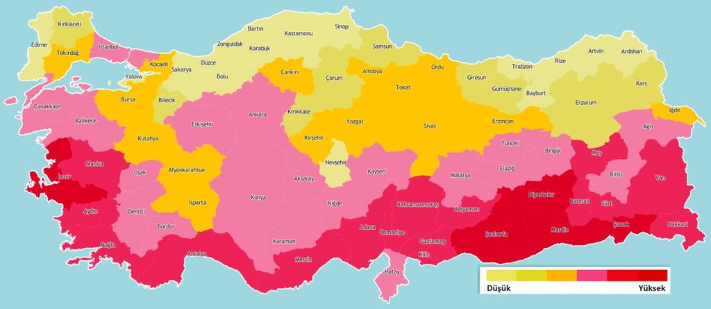 66 Murat TÜRKEŞ Tablo 7- Standartlaştırılmış Yağış İndisi (SPI) yaklaşımı ile hesaplanan yağış anomalisi (kuraklık/ nemlilik ya da kurak/nemli koşullar) sınıflarının Türkiye kuraklık risk çözümlemesi