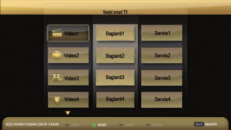 Red button (TV guide) With this feature, service, link or video services included in portal can be found easily using virtual keyboard.