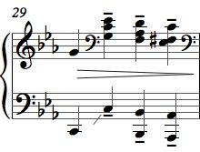 özdeşleşen eserlerdendir. RCA Victor etiketiyle 1954 yılında kaydedilen versiyonu incelenen eserde, piyano geçişleri tek el oktavlı (Şekil 2.20), iki elle (Şekil 2.