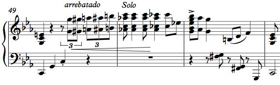 müziğin armonik yapısına destek verdiği için Di Sarli stilindeki piyano soloları, uzun birer piyano geçişi gibi düşünülebilir.