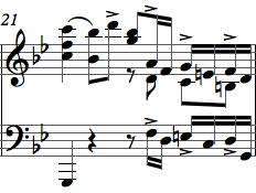 Bu geçiş ile B ve C bölümleri birbirine bağlanırken piyanist, iki elle hem unison hem de ters hareketle C bölümünün sert karakterini dinleyicilere verir. 79.
