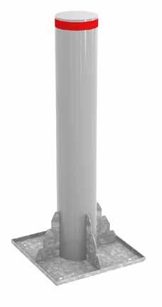 Mantar Bariyer Silindiri (çarpışma ünitesi) 700-1000 mm yüksekliğinde, Ø270-324 mm çapında sıcak daldırma galvaniz kaplı ve üzeri standart olarak RAL9006 renginde (opsiyonel olarak diğer RAL