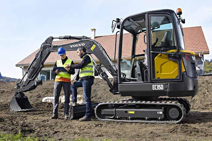 VOLVO EC35D, ECR35D, ECR40D EC35D yüksek performans ve hassas kontrol için konforlu bir kabin ve kullanımı kolay kontrollere sahiptirç Mükeel hidrolik performansı ve kolay bakım yapılabilme