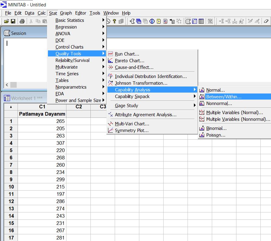 MINITAB 14