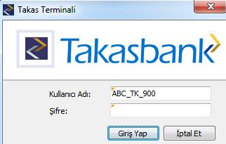 Üye Erişimleri Kullanıcı Adı (Üye Kodu örneğin ABC): Yetkili : ABC_TK_900 (tüm menülere yetkili) Temsilci : ABC_TK_100 (başlangıçta tüm menülere yetkili, 900 kullanıcı isterse kısıtlayabilir)