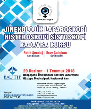 Jinekolojik Laparoskopi, Histeroskopi, Sistoskopi, kadavra Kursu, 29 Haziran-1 Temmuz 2018,Bahçeşehir Üniversitesi, İstanbul.