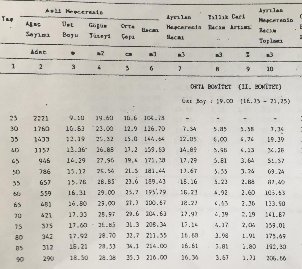 Doğu Ladini Hasılat Tablosu