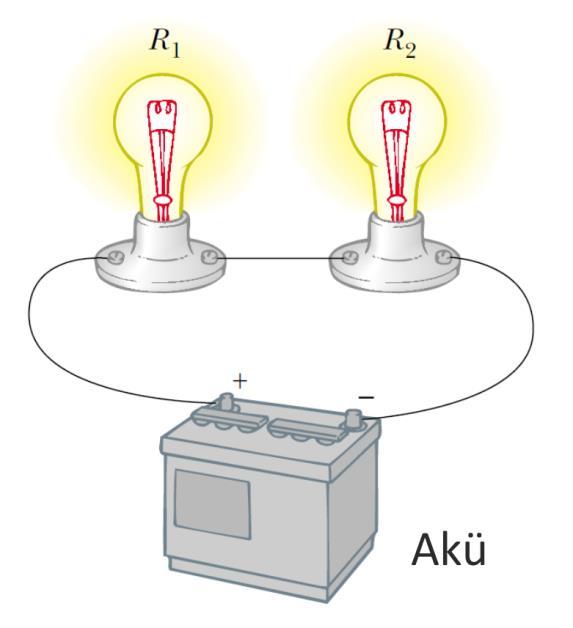 Seri Bağlı Dirençler Seri ve Paralel Bağlı Dirençler V = V ab + V bc V = I R 1 + I R 2 V = I R 1 + R 2 V = I R eş I R eş = I R 1 + I R 2 R eş = R 1 + R 2 R eş = R