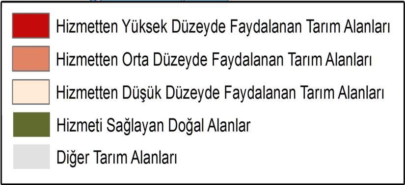 Doğal Alanlar Su Erozyonu Kontrolü Hizmetten Yüksek Düzeyde Faydalanan Tarım Alanları Hizmetten Orta Düzeyde