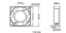 00 $ 80x80x8 mm 220C 50/60 Bilezikli PF808B 220C FREKNS 50/60 YTKLM Bilezikli KIM 0.08/0.